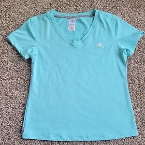 Adidas Light Blue V-Neck T-Shirt